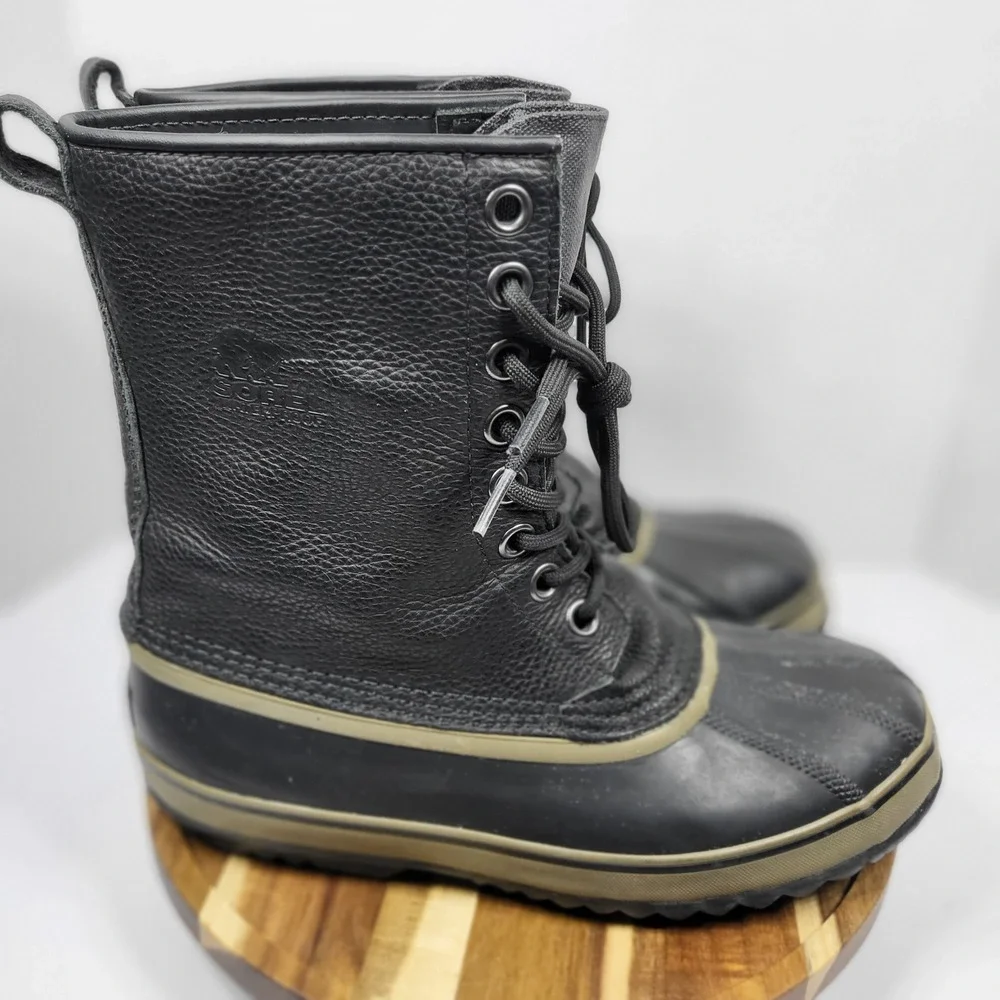 Sorel 1964 Premium T Mens Boots Size 8 Black Waterproof Leather Duck Snow NM1561